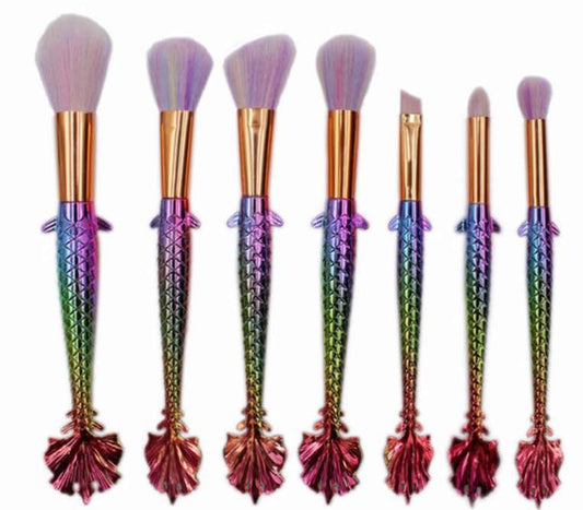 Glamza Luxurious Mermaid 7pc Makeup Brush Set