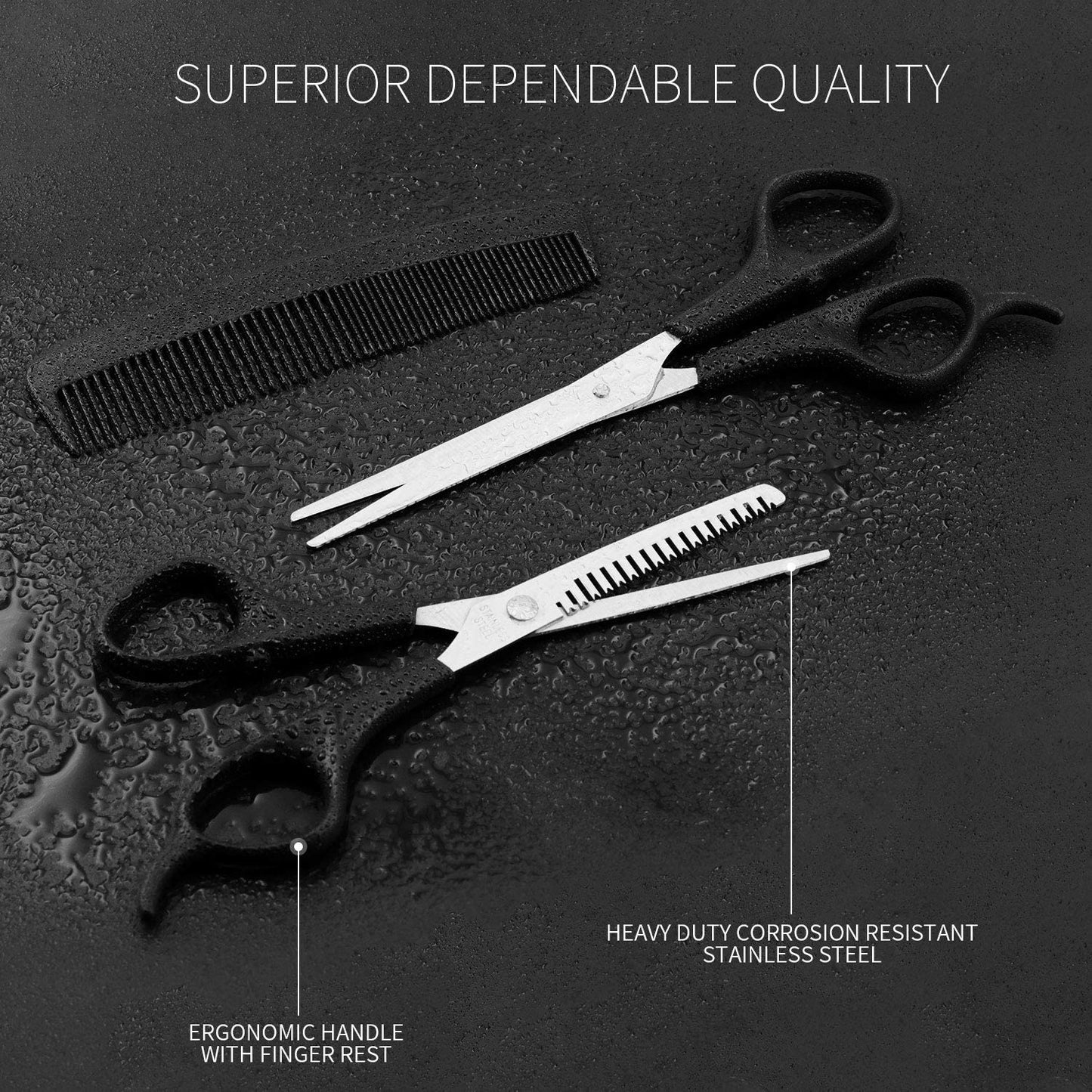 Generise 3pc Grooming Set - Cutting Scissors, Thinning Scissors and Comb