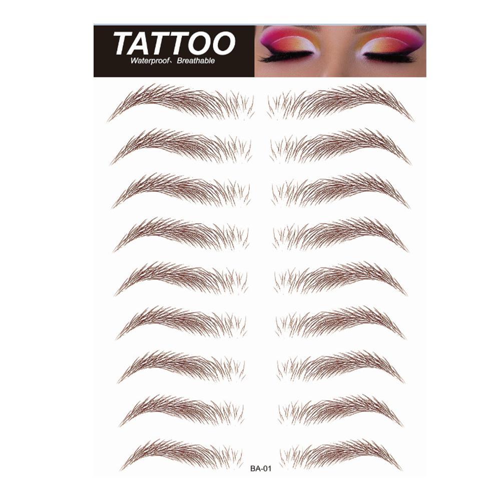 Glamza 4D Eyebrow Tattoos - 10 Pairs Per Sheet