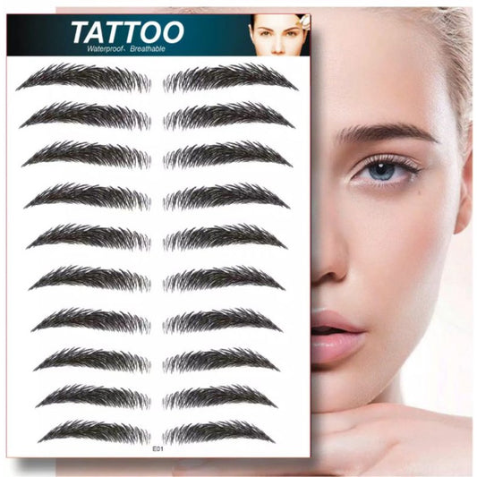 Glamza 4D Eyebrow Tattoos - 10 Pairs Per Sheet