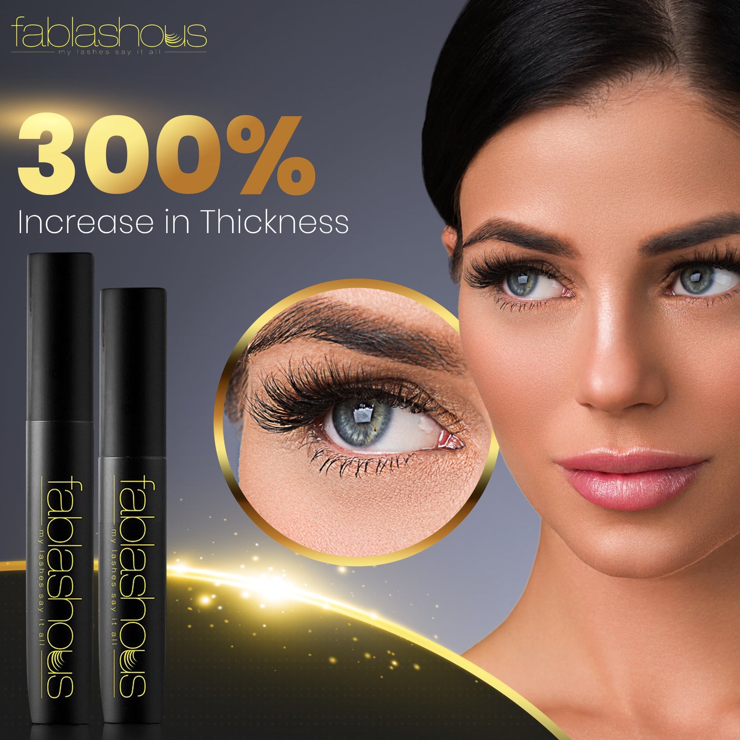 Fablashous 3D Thickening and Lengthening Black Natural Green Tea Fibre Lash Mascara