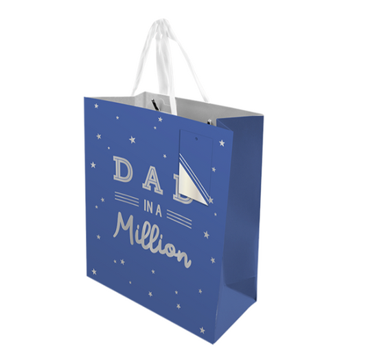 Generise Fathers Day Gift Bag 21.3cm x 10.1cm x 25.2cm - DAD IN A MILLION