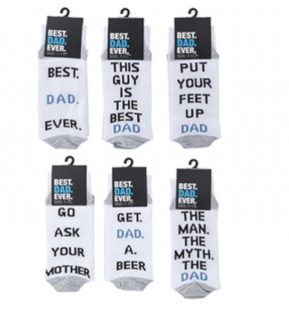 Generise Christmas Stock Filler BEST DAD EVER SOCKS - MAN AND THE MYTH / PUT YOUR FEET UP