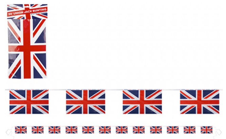 JUBILEE UNION JACK RAYON RECTANGLE BUNTING 6M