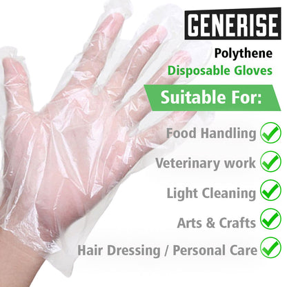 Generise Disposable Plastic Gloves 100 Per Pack