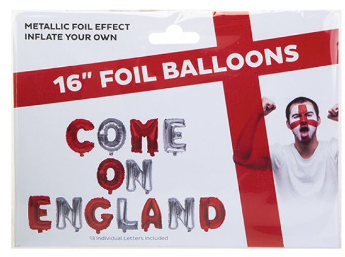 Generise 16" FOIL COME ON ENGLAND BALLOON IN OPP BAG W/INSERT CD