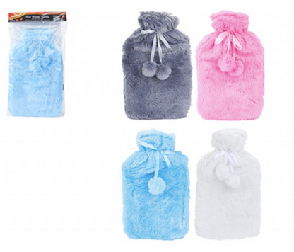 Generise 2 Litre Hot Water Bottle with Plush Cover RANDOM COLOUR