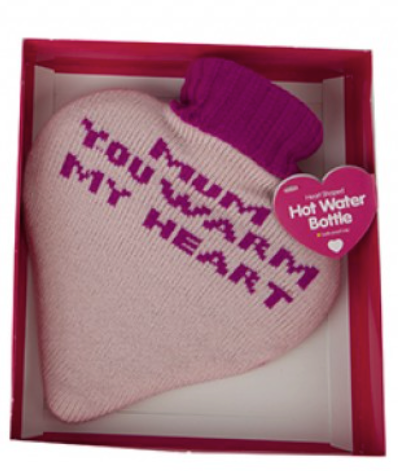 Generise 1 Litre Hot Water Bottle Heart Shaped with Cover