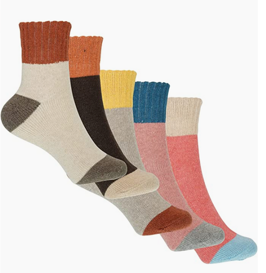 Generise Pack of 5 Pairs Ladies Thick Wooly Socks