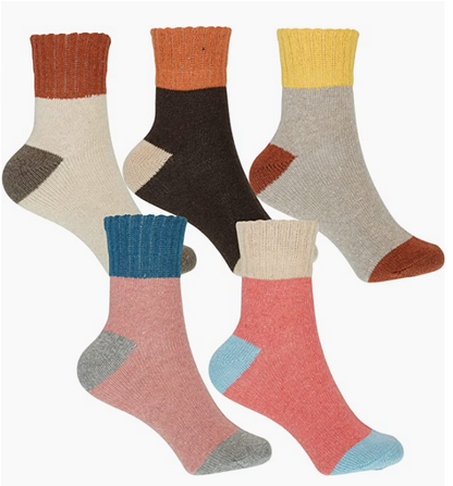 Generise Pack of 5 Pairs Ladies Thick Wooly Socks