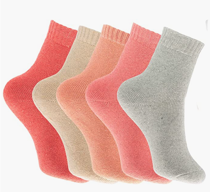 Generise Pack of 5 Pairs Ladies Thick Wooly Socks