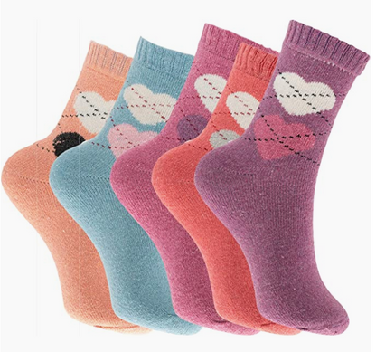 Generise Pack of 5 Pairs Ladies Thick Wooly Socks