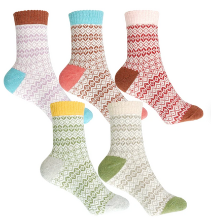 Generise Pack of 5 Pairs Ladies Thick Wooly Socks