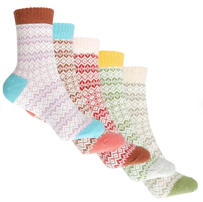 Generise Pack of 5 Pairs Ladies Thick Wooly Socks