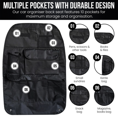 Car Seat Multi Pocket Organiser Bag