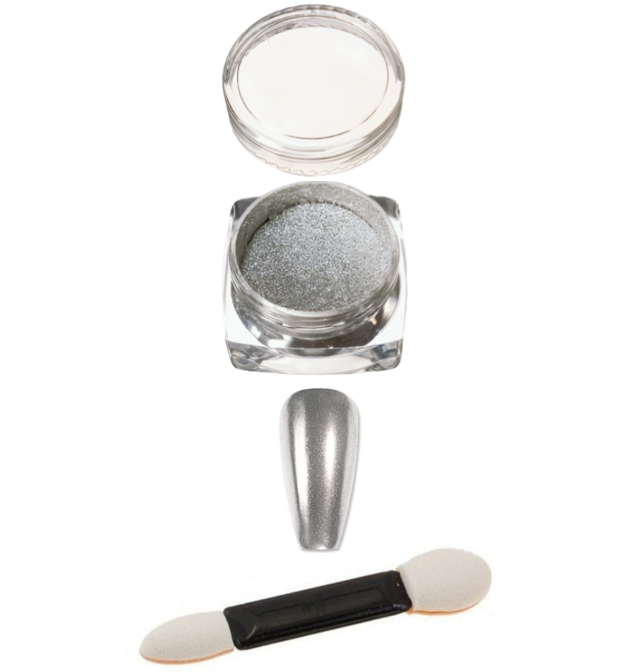 Magic Mirror Effect Nail Powder Nail Dust - Silver Chrome