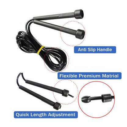 Generise Speed Skipping Rope - Black PVC