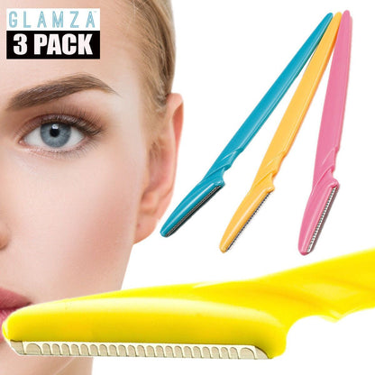 Glamza 3 Pack Eyebrow Razor- No Flick