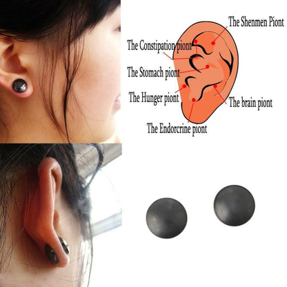 Glamza 2 in 1 Black Ear and Magnetic Slimming Studs