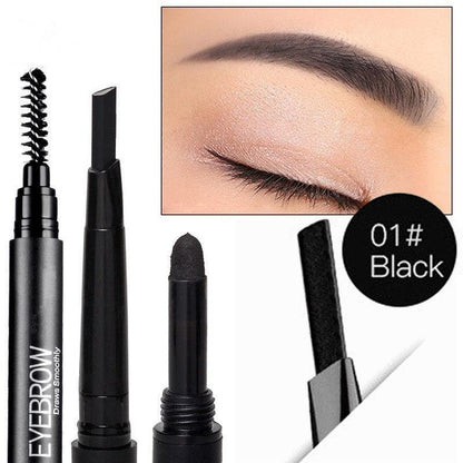 3 In 1 Smooth Stereo Eyebrow Pen - Brush, Powder & Pen