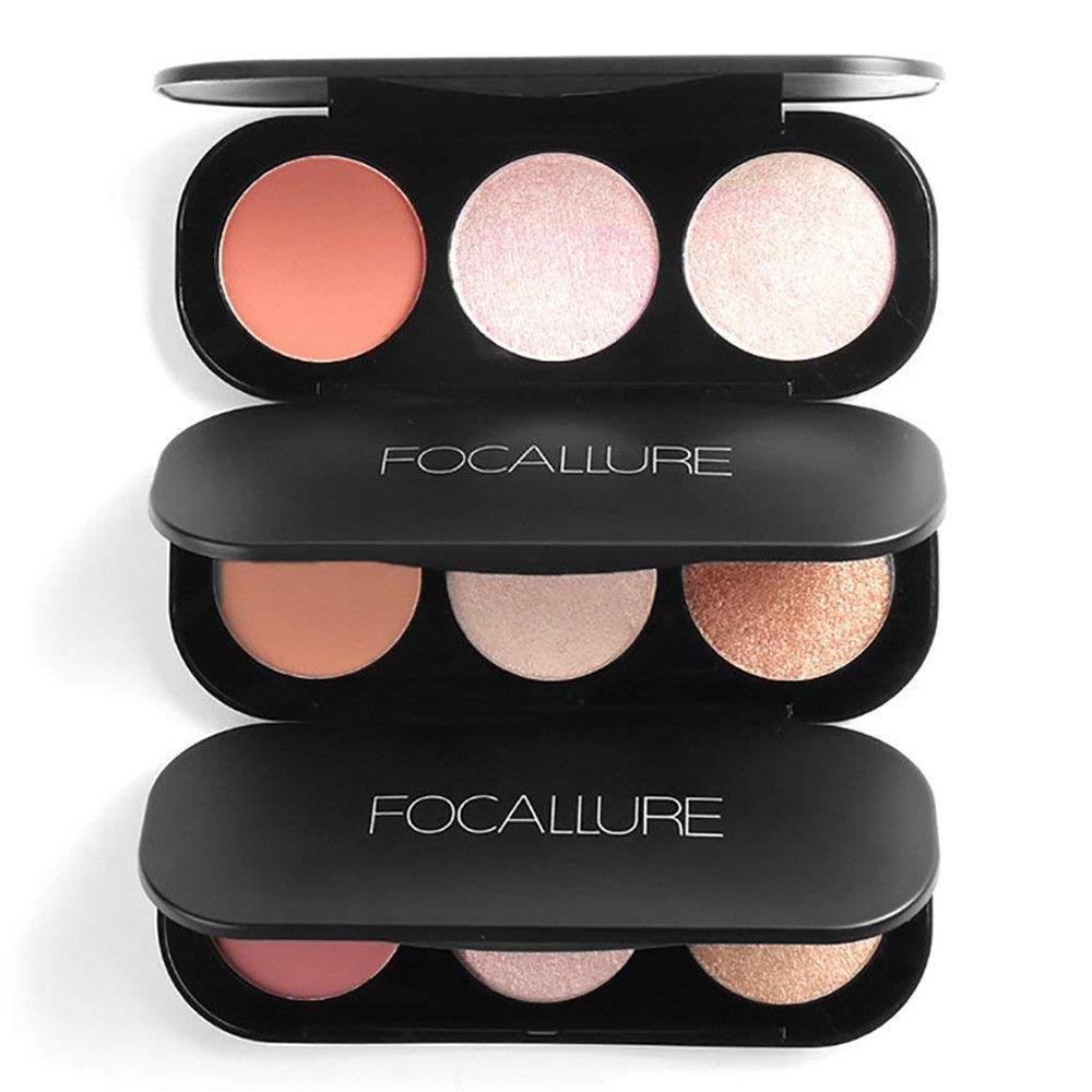 Focallure Triple Colour Blush & Highlighter Palette - Cruelty Free!