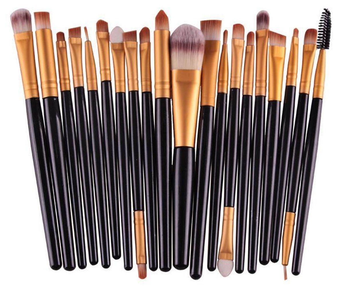 Glamza 20pc Makeup Brush Set - Black