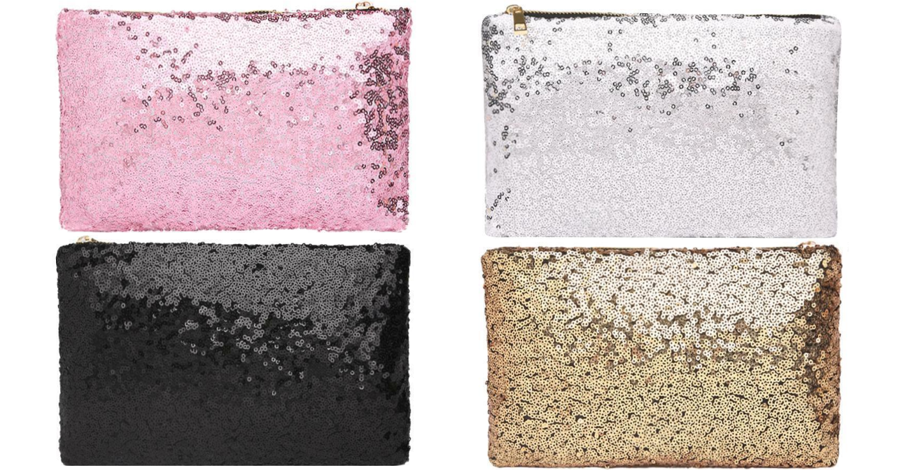 Glamza Dazzling Sequin Hand and Makeup Bag