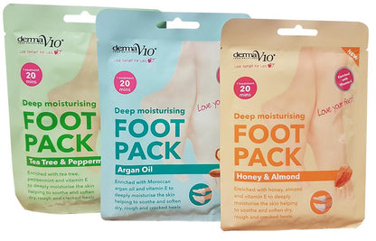 Derma V10 Deep Moisturising Foot Pack -  Argan Oil